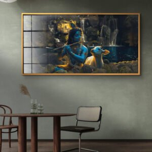 Shree Krishna sitting with Calf